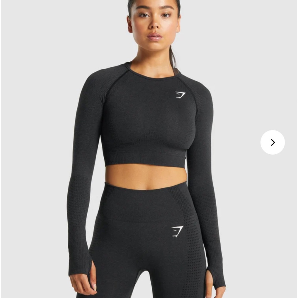 Gymshark Vital Seamless Long Sleeve Black Marl